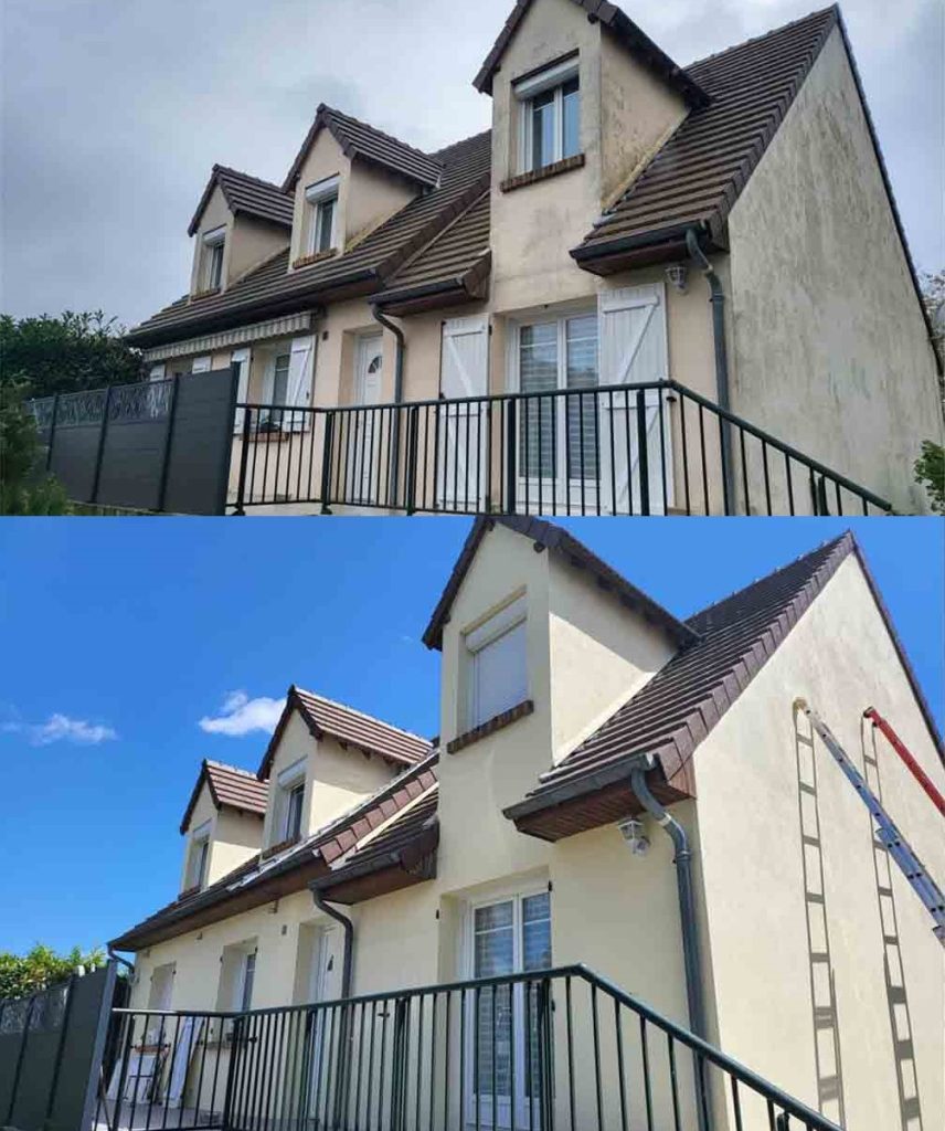 avant et après une prestation de peinture extérieure dans les Yvelines